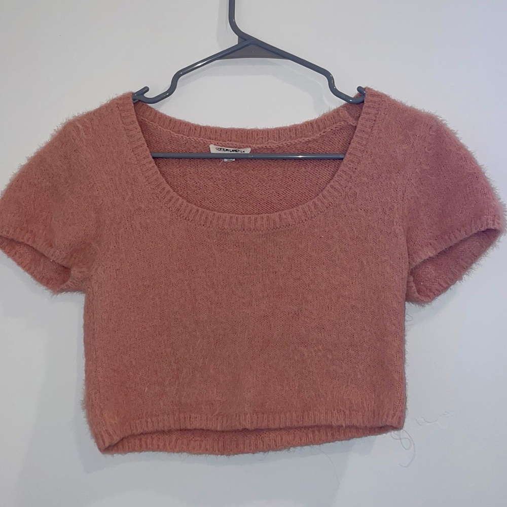A Knitted Sweater Crop Top